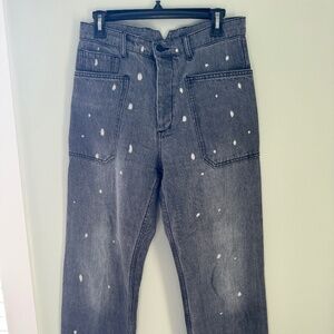 Free People Sandrine Rose SR paint splatter utility jeans